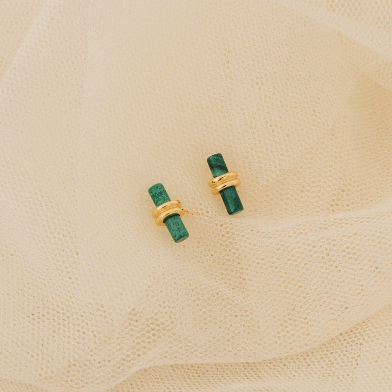 Malachite Bar Studs